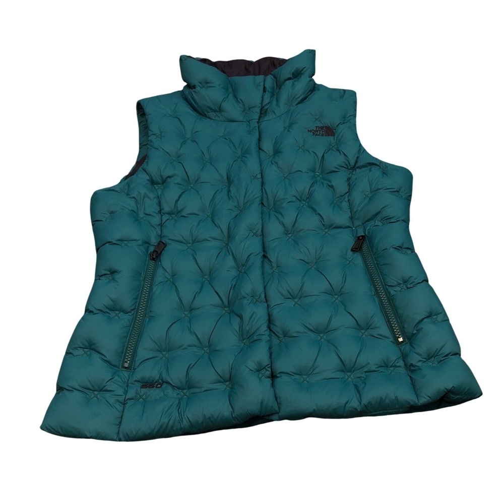 The North Face Holladown Puffer Vest Womens Medium Teal 550 Quilted Insulated
